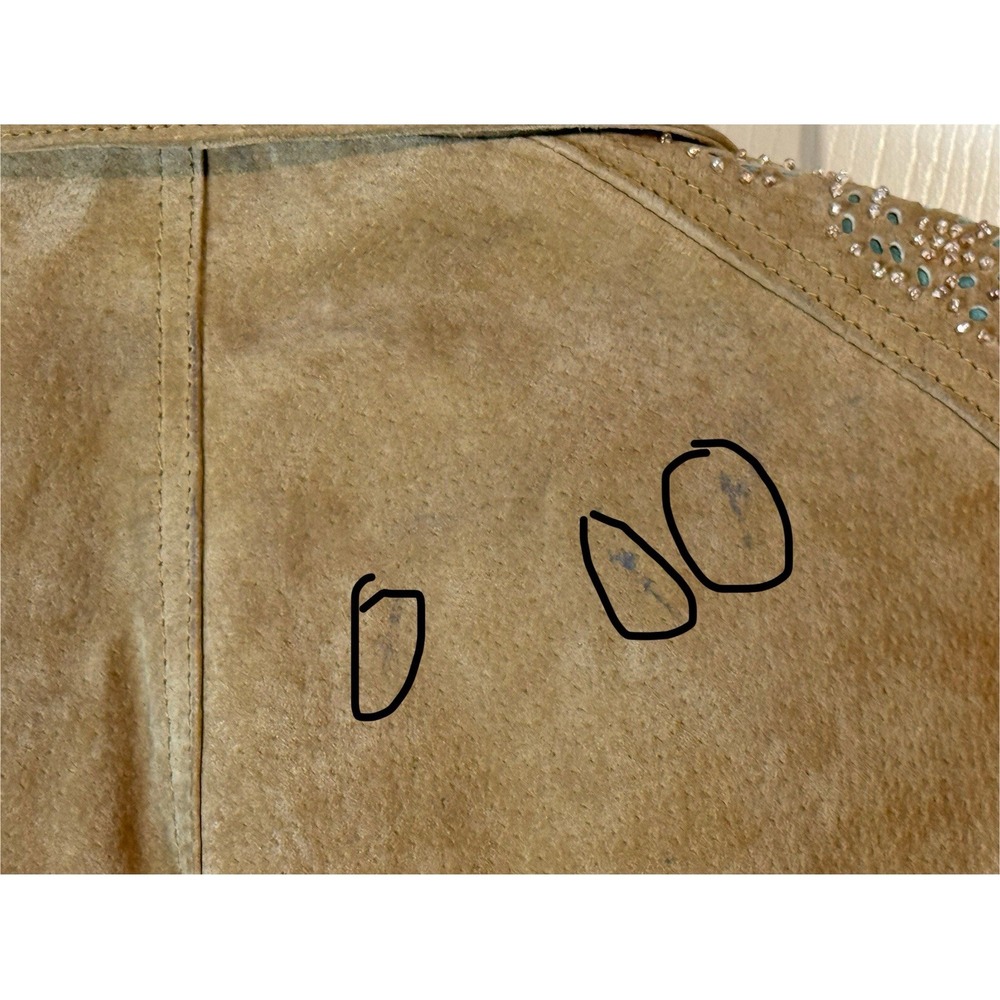 Brandon Thomas 100% Suede Leather Jacket Tan Women's Sz S Boho Western Rodeo - Picture 14 of 16